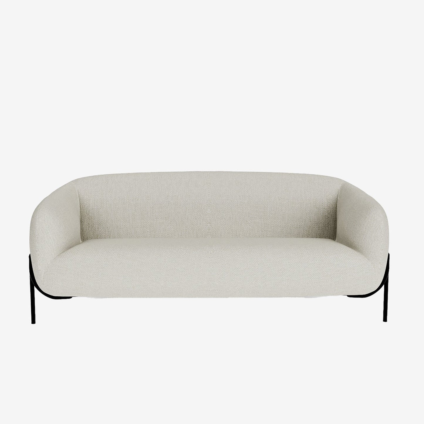 JOYCE - Canapé design arrondi tissu chenille blanc Potiron Paris