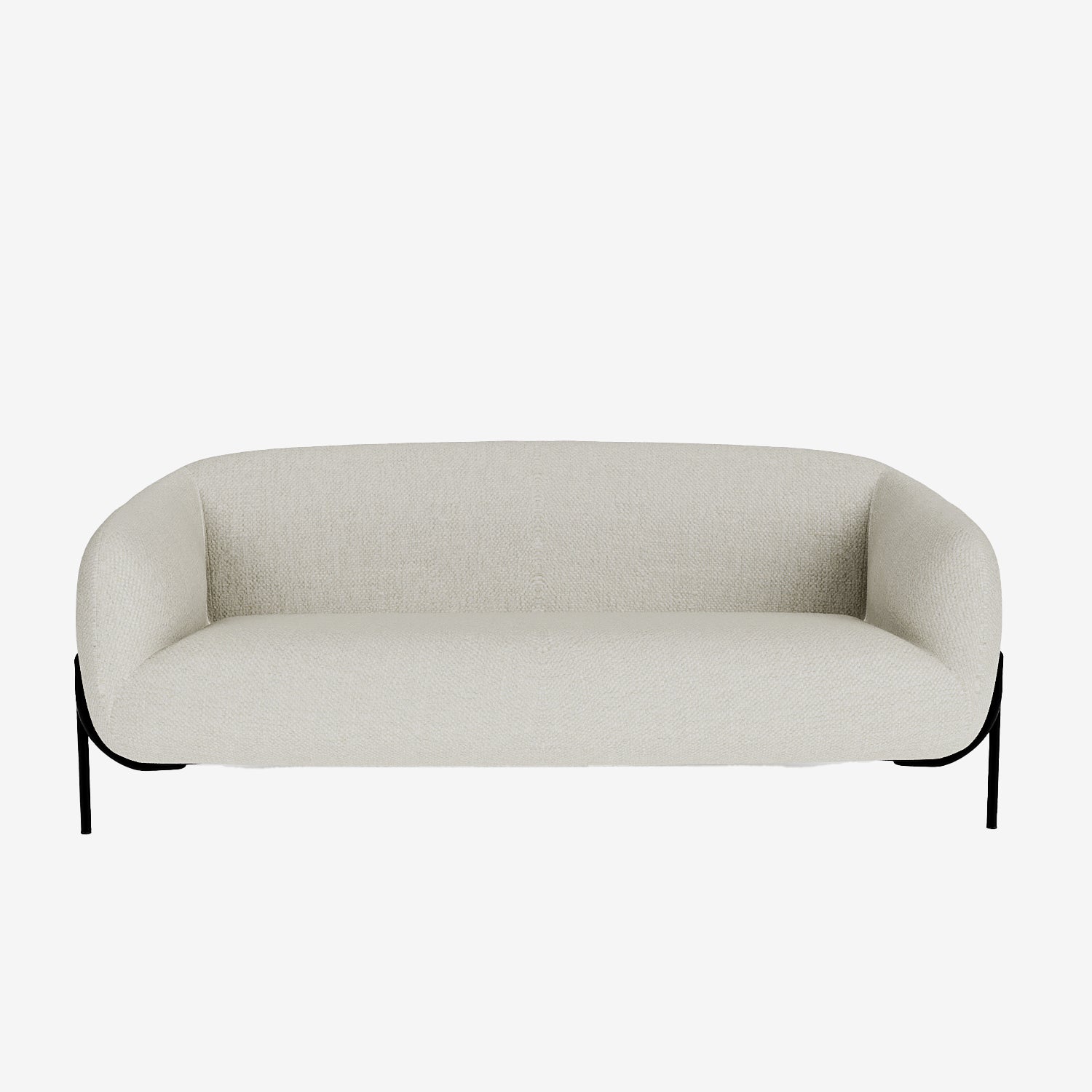 JOYCE - Canapé design arrondi tissu chenille blanc Potiron Paris