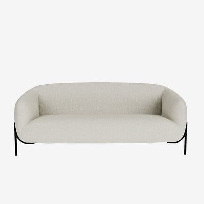 JOYCE - Canapé design arrondi tissu chenille blanc Potiron Paris