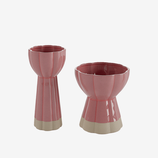 Set de 2 vases au look vintage en céramique rose : Potiron Paris invite le style rétro et la déco sensorielle