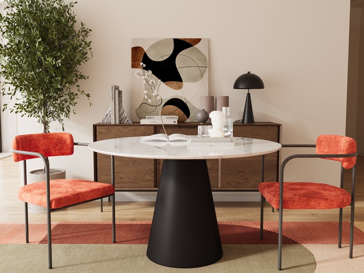 Chaise de salle à manger design industriel velours orange corail -  Potiron Paris,  des assises design et confortables à la mode à tout petit prix