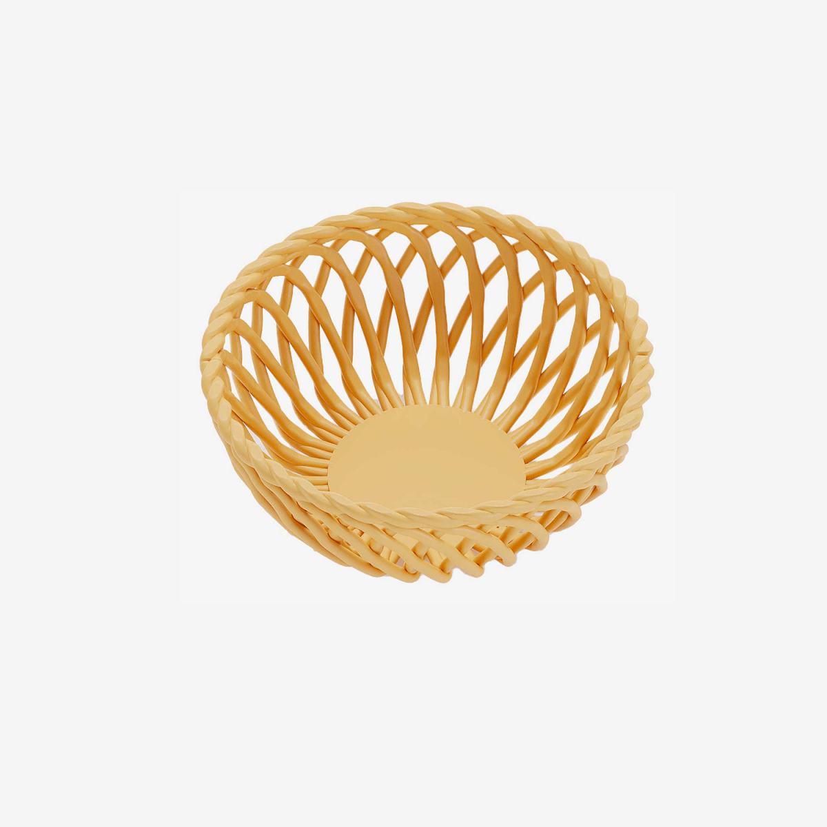 Collection Objet art déco design : Corbeille en céramique torsadée jaune - Potiron Paris, site de déco pas cher