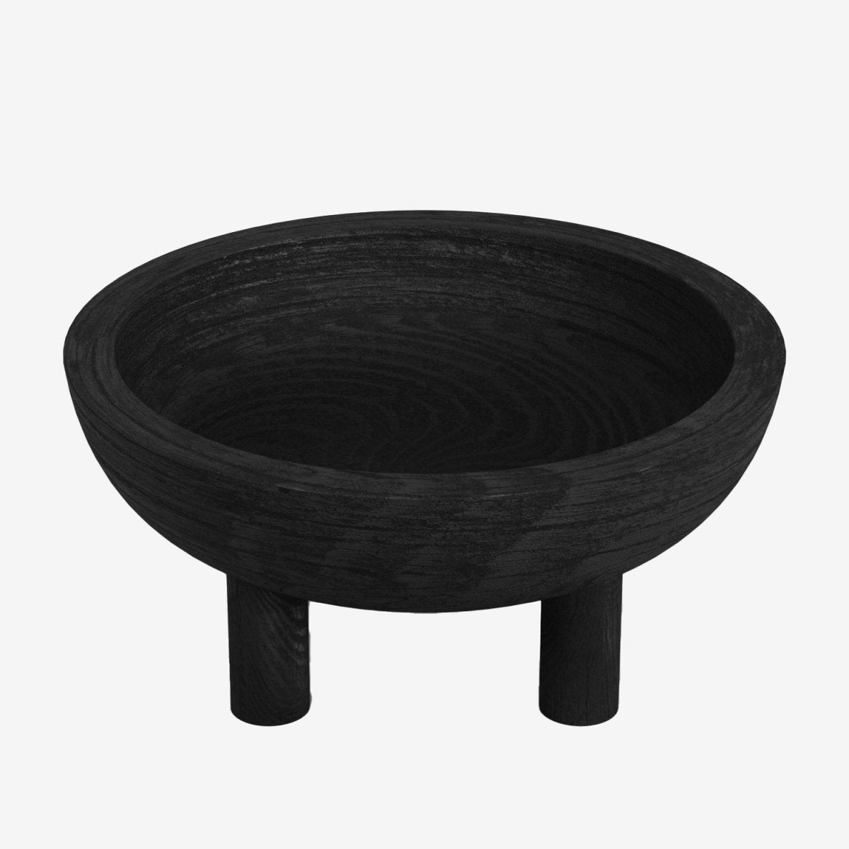 Coupe à fruits sur pieds en bois sculpté paulownia noir - Potiron Paris, déco et meuble contemporain design pas cher