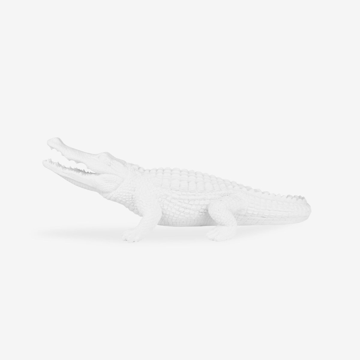 Crocodile décoratif blanc en polyrésine Dandy Potiron Paris