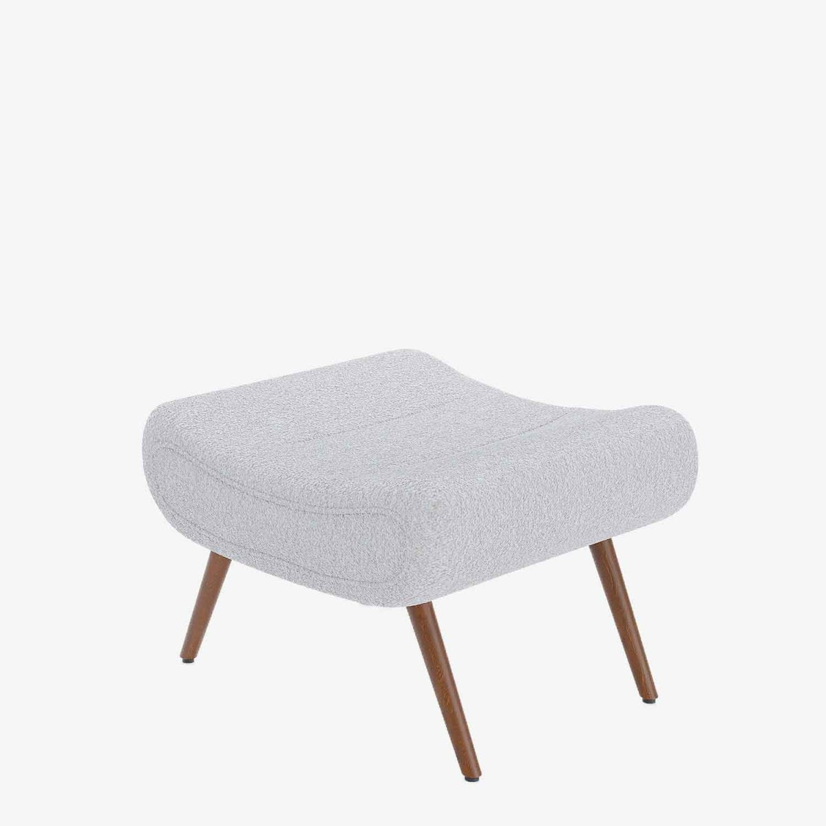 Repose-pieds fauteuil scandinave en laine bouclette blanche - Potiron Paris, la satisfaciton des assises design confortables et pas chères