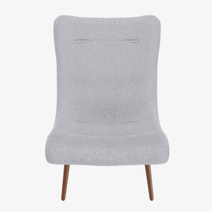 Fauteuil vintage style industriel avec repose-pieds bouclé gris-crème -, la satisfaciton des assises design confortables et pas chères Potiron Paris