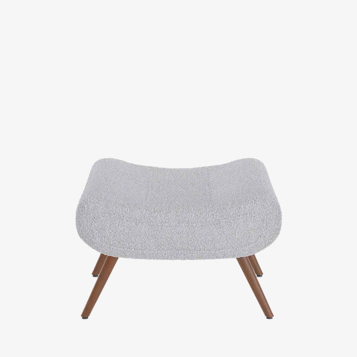 Fauteuil scandinave rétro élégant avec repose-pieds bouclé gris-crème - Potiron Paris, la satisfaciton des assises design confortables et pas chères