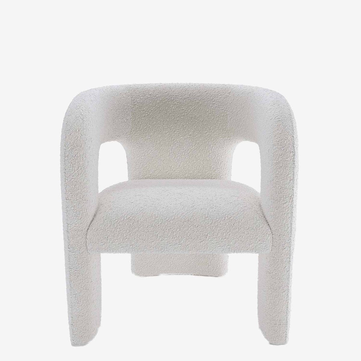 Fauteuil scandinave moderne en bouclette blanche - Potiron Paris, la satisfaction des assises design et confortable pas chères