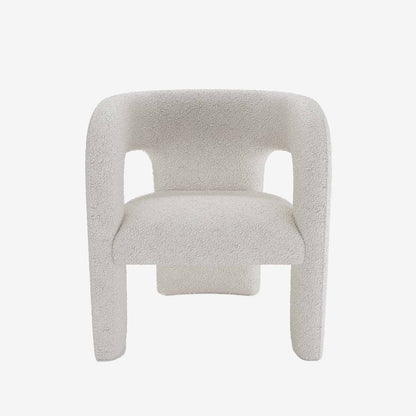 Fauteuil scandinave en bouclette gris-crème - Potiron Paris, la satisfaction des assises design et confortable pas chères