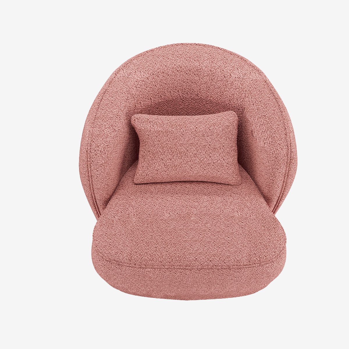 Grand fauteuil confortable bouclé rose Pablo - Potiron Paris, déco et meuble contemporain design pas cher