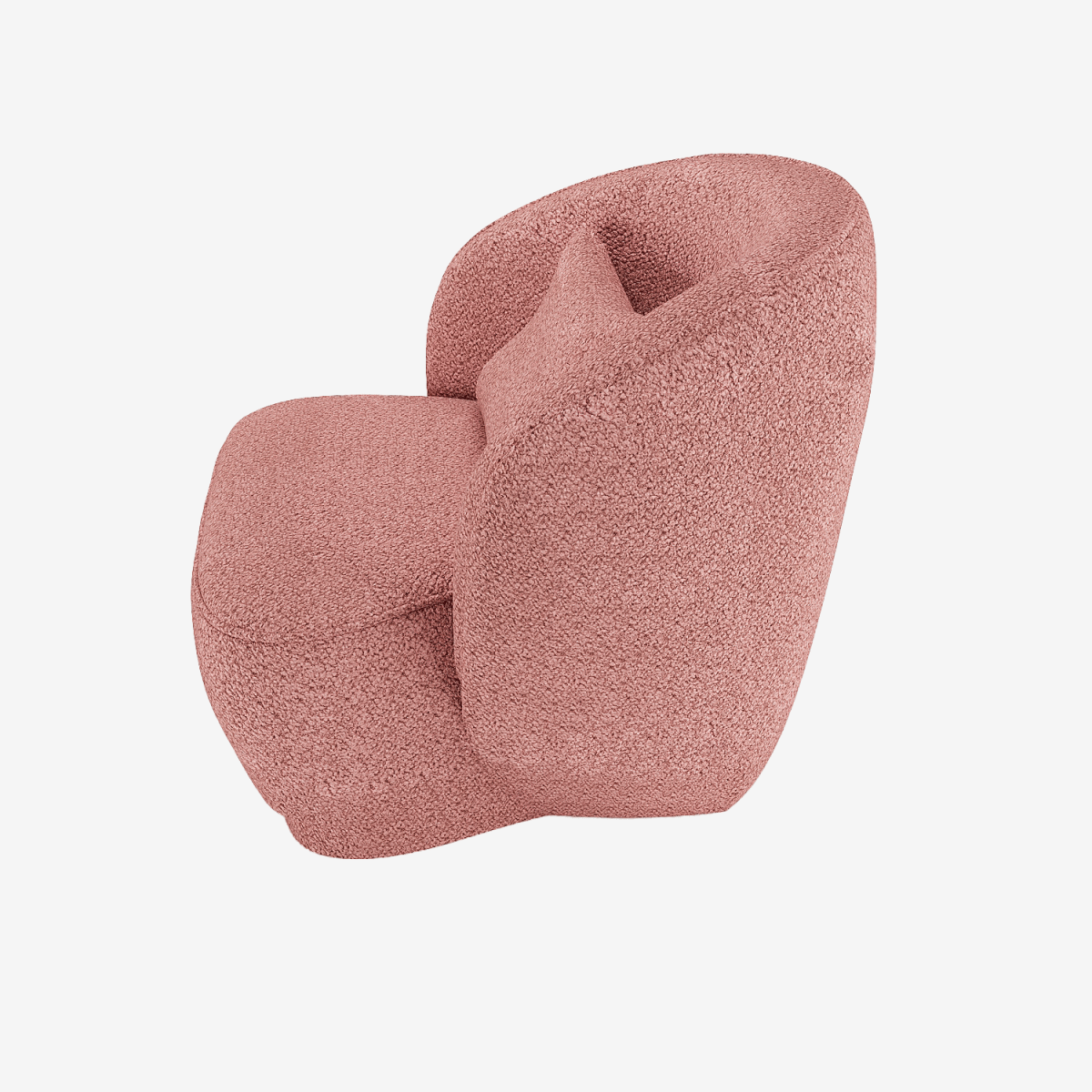 Une déco qui change : Fauteuil design bouclé rose Pablo - Potiron Paris, petit meuble contemporain salon