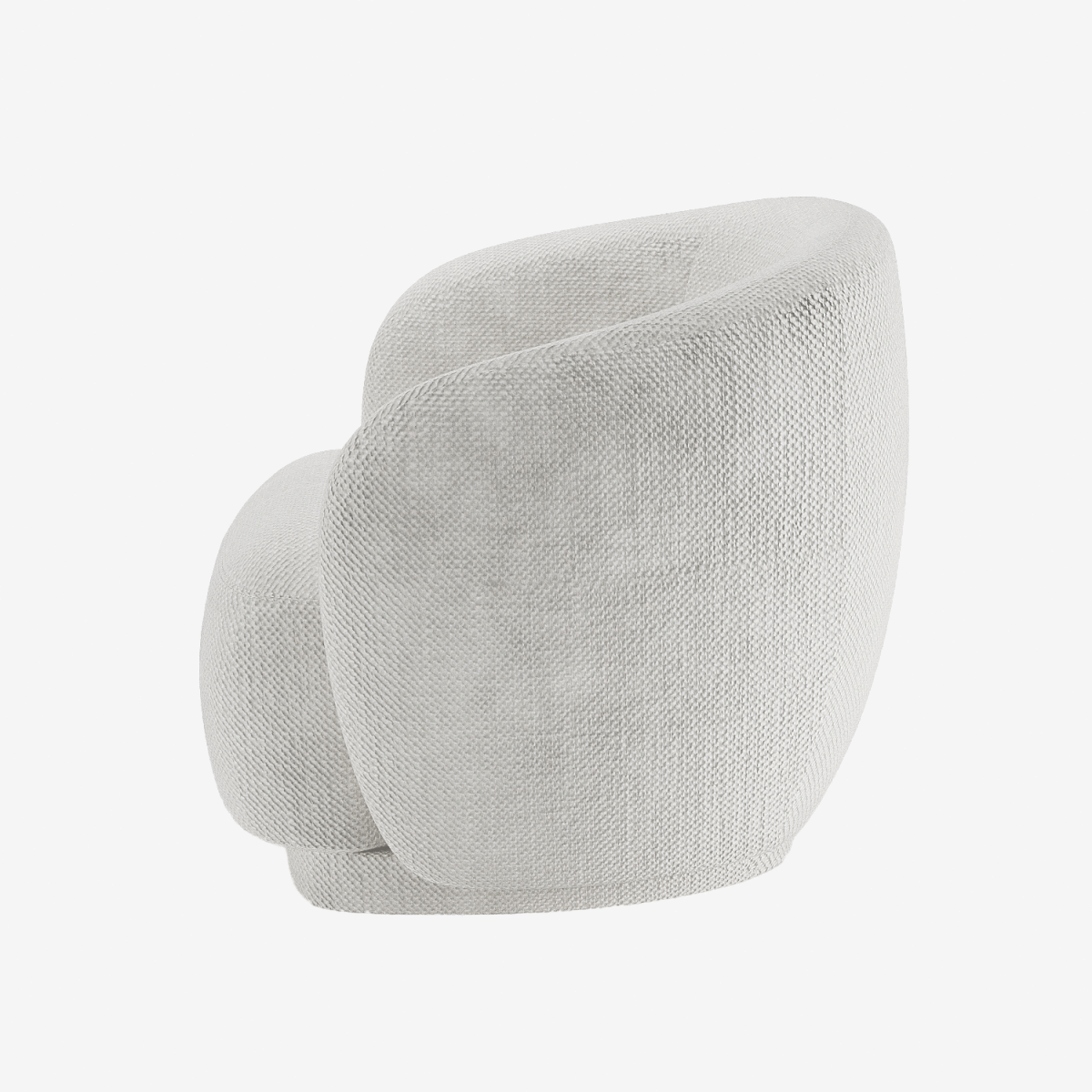 Fauteuil demi-tonneau tissu chenille blanc Victoria | Potiron Paris