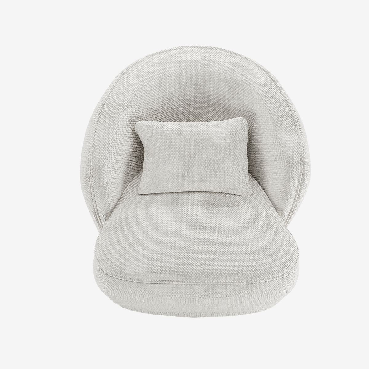 Fauteuil design tissu chenille blanc Pablo - Potiron Paris, meubles design déco pas cher