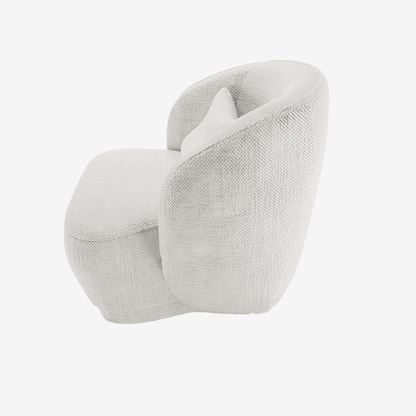 Un meuble déco salon au top des tendances du moment : Fauteuil design tissu chenille blanc Pablo Potiron Paris