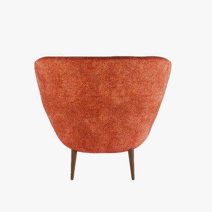 Fauteuil crapaud style vintage en velours orange et bois - Potiron Paris, la satisfaciton des assises design confortables et pas chères