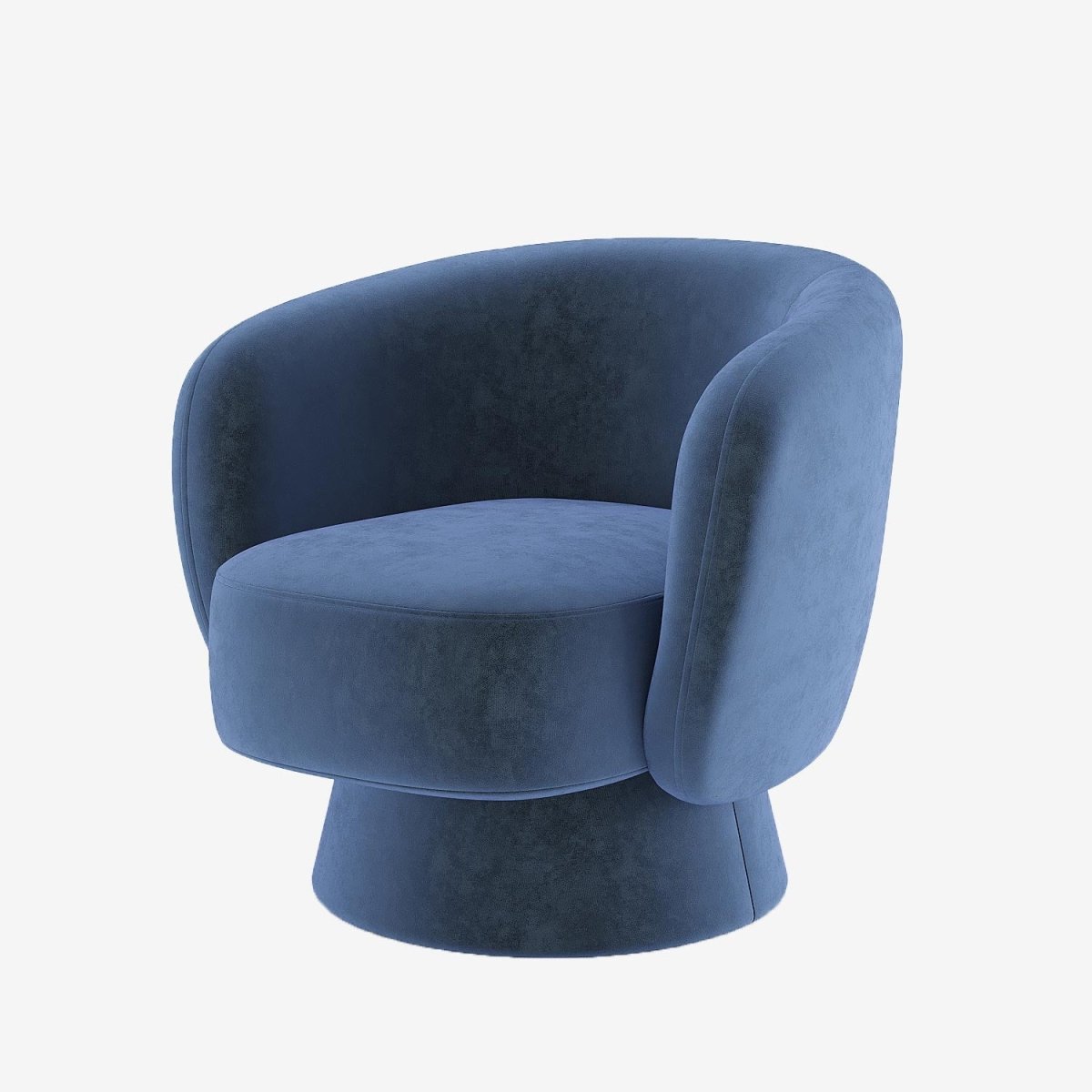 Fauteuil pivotant en velours bleu marine - Potiron Paris, le meuble déco salon design et pas cher