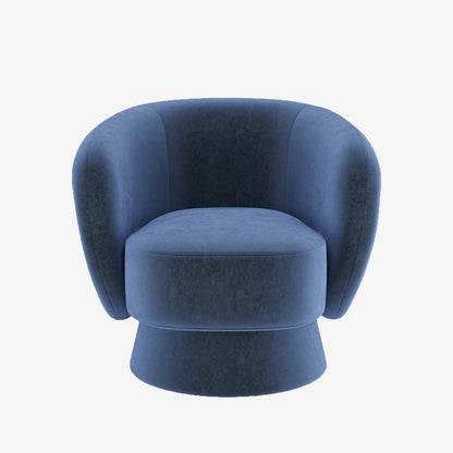 Fauteuil salon confortable, assise pivotante en velours bleu - Potiron Paris, le meuble déco salon design et pas cher