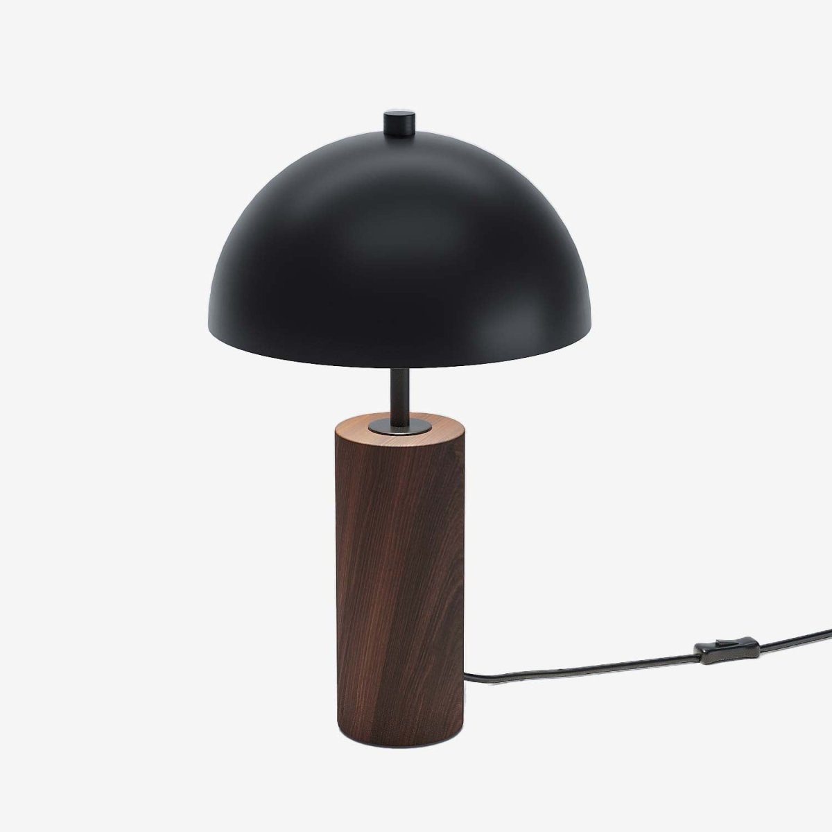 Lampe de bureau vintage abat-jour cloche en métal noir effet bois - Potiron Paris, le luminaire design de la décoration d'intérieur chic et moderne