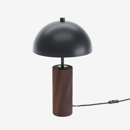 Lampe de table sur pied abat-jour champignon design italien en métal noir effet bois - Potiron Paris, le luminaire design de la décoration d'intérieur chic et moderne