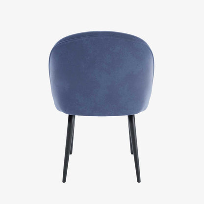 Lot de 2 chaises en velours bleu & métal noir Nina Potiron Paris