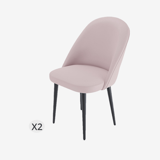 Lot de 2 chaises en velours rose & métal noir - Potiron Paris, Potiron Paris, la déco des intérieurs hauts en couleurs