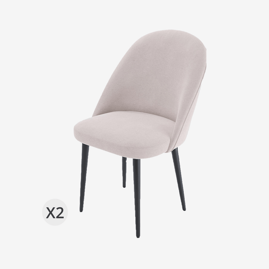 Chaise de salle à manger vintage  tissu beige & métal noir - Potiron Paris, Potiron Paris, la déco des intérieurs hauts en couleurs