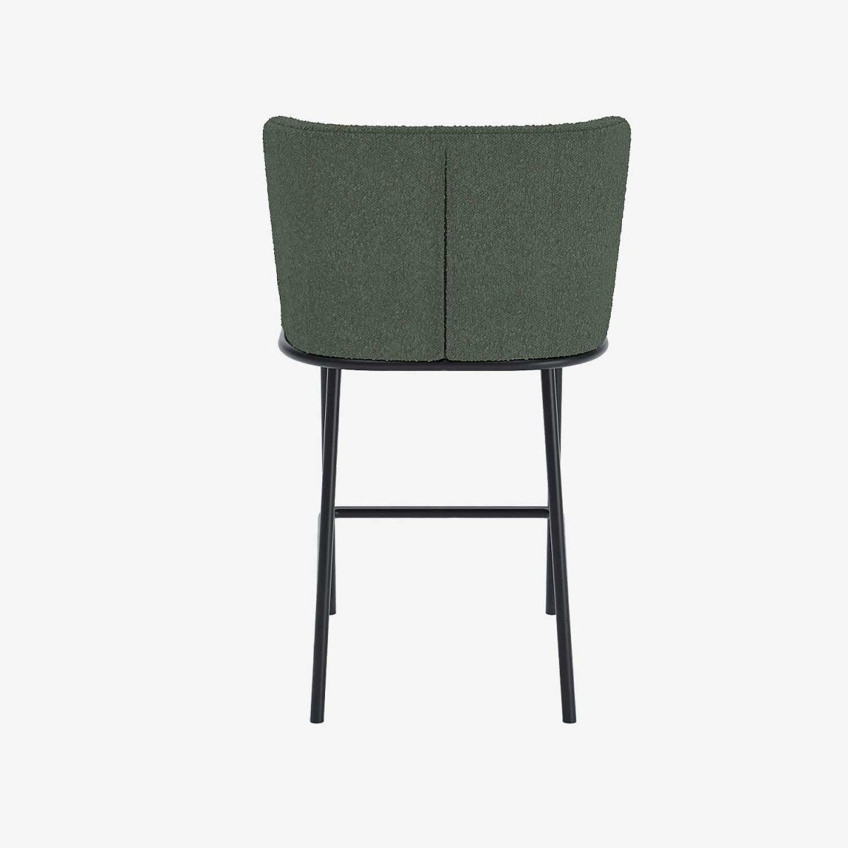 Colleciotn tabourets et chaises de bar : siège de bar style scandinave rétro en  tissu bouclé vert olive - Potiron Paris, salle a manger moderne chic