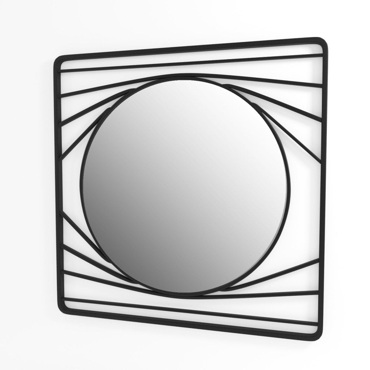 Miroir Pompadour en métal noir Potiron Paris