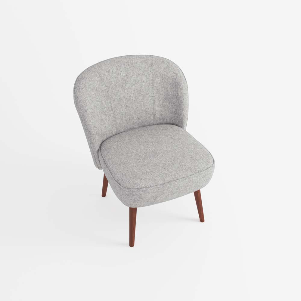 Petit fauteuil de salon en tissu gris Jane Potiron Paris