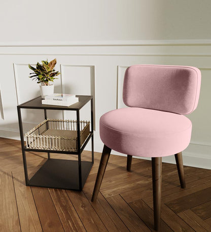 Petit fauteuil Gina en velours rose vintage Potiron Paris