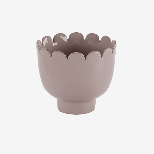 Petit vase rond en céramique rose rebord tulipe - Potiron Paris, le site déco pas cher en ligne