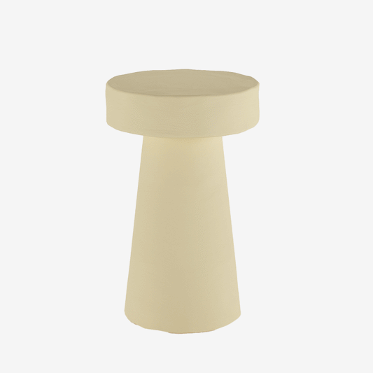 Petite table d’appoint ronde design en magnésie crème Anémone Potiron Paris