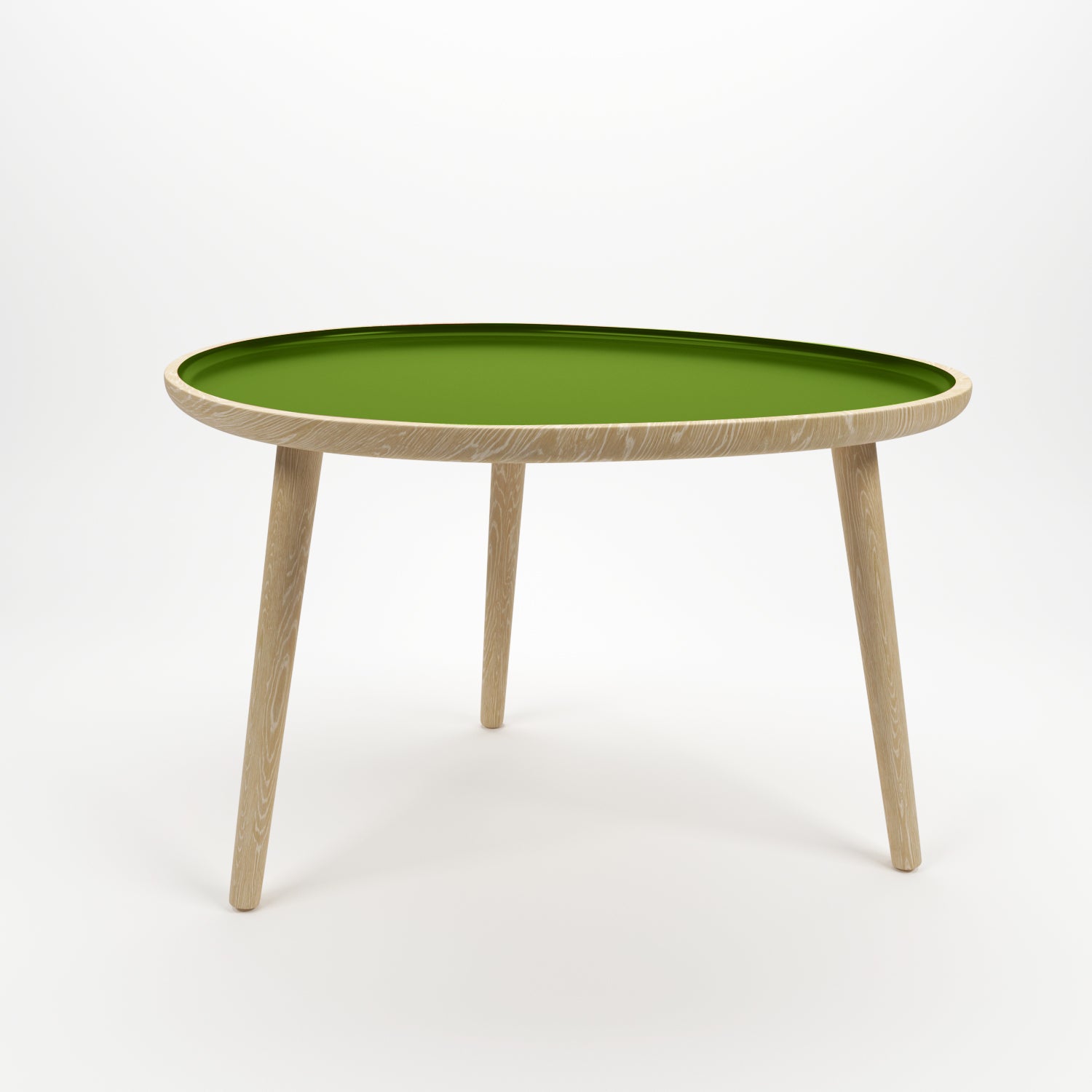 Table basse Marsala, en bois et peinture céramique vert kaki Potiron Paris
