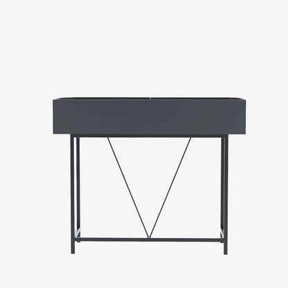 Table console noire avec tiroirs rotin tressé, Daphné Potiron Paris
