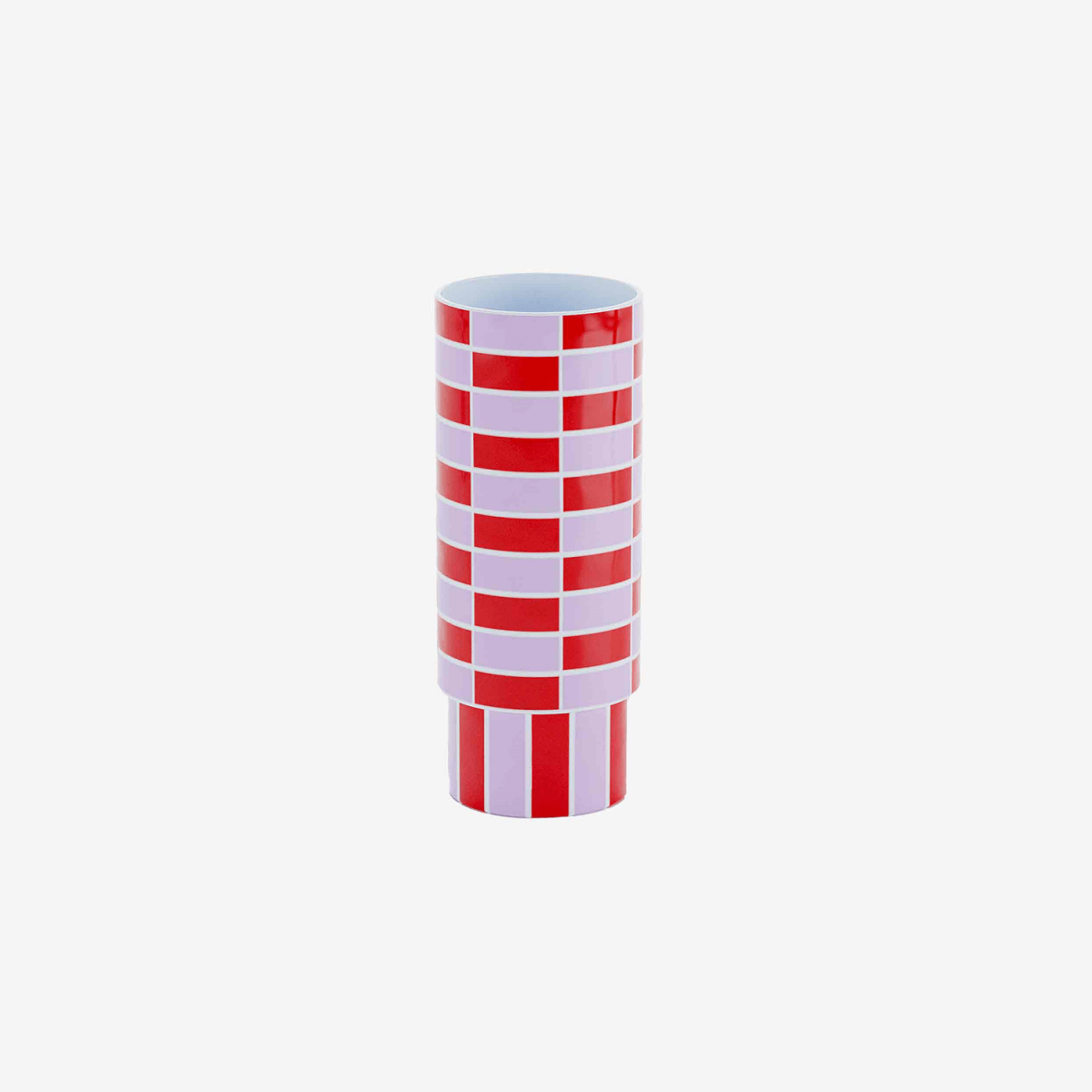 Vase céramique tube à damier rouge Sofia Potiron Paris
