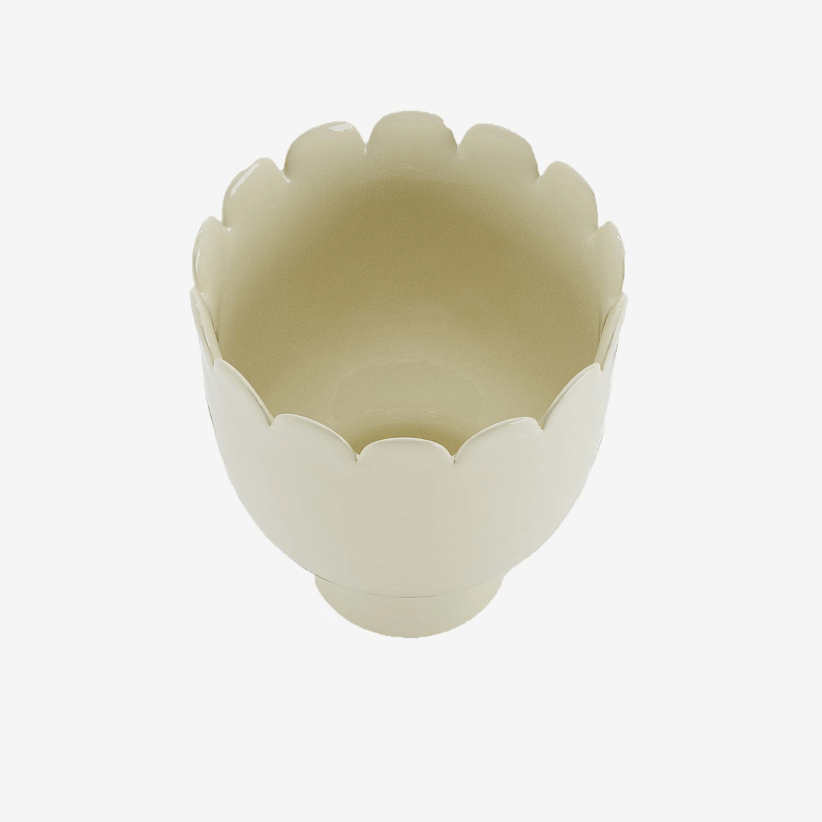 Vase cache-pot ou vide-poches en forme de tulipe en céramique crème Marceau Potiron Paris